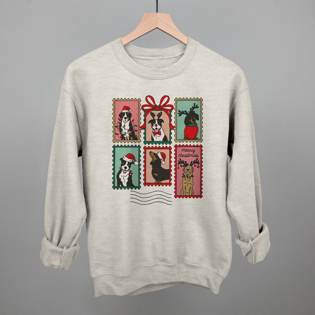 Dog Christmas Stamps Doodle