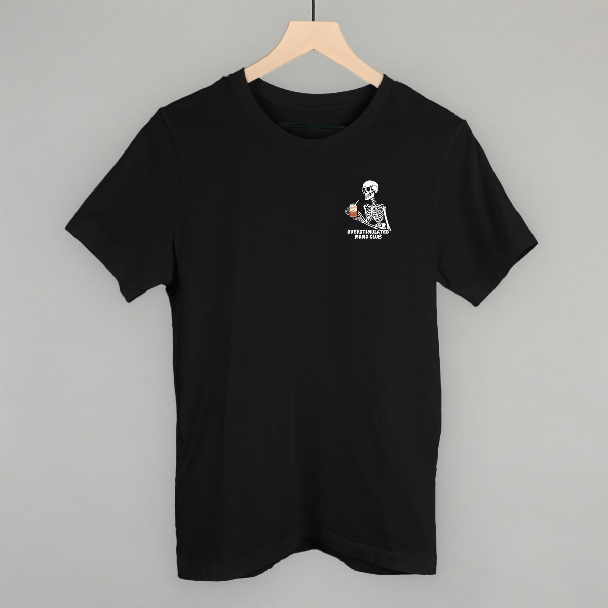 Overstimulated Moms Club (Skeleton + Coffee) (Left Chest)