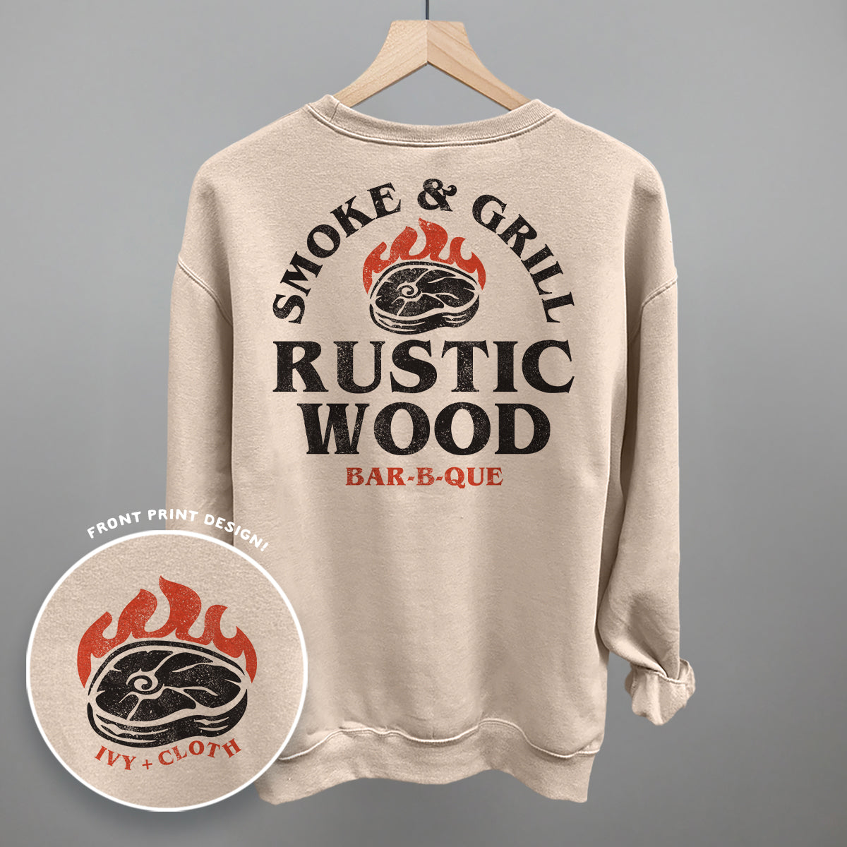 Rustic Wood BBQ (Back Print)