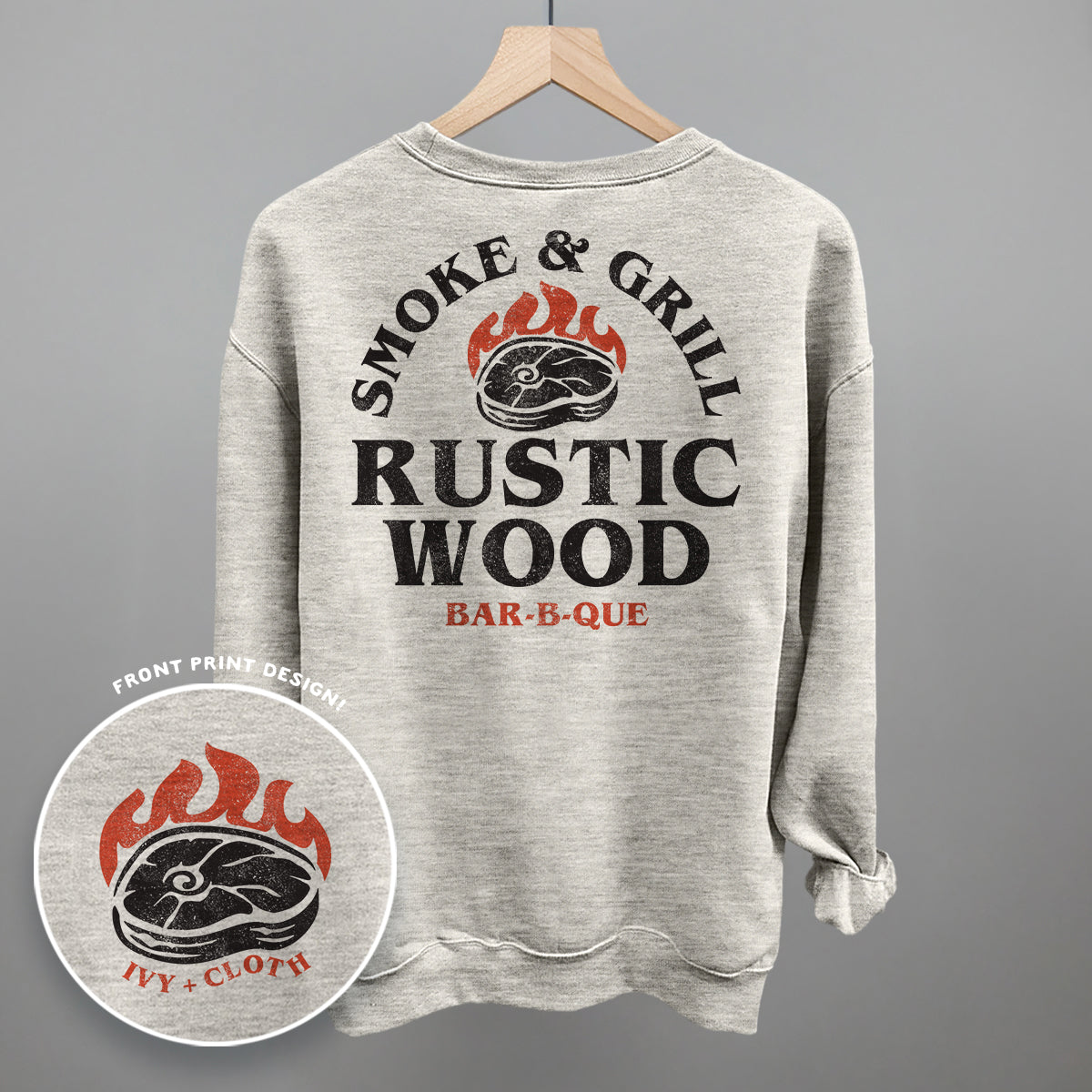 Rustic Wood BBQ (Back Print)