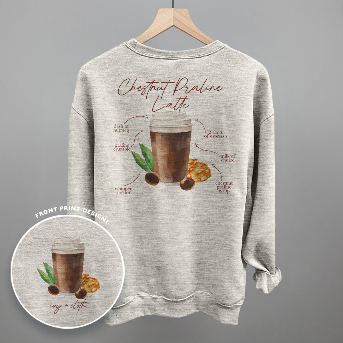 Chestnut Praline Latte Recipe (Back Print)