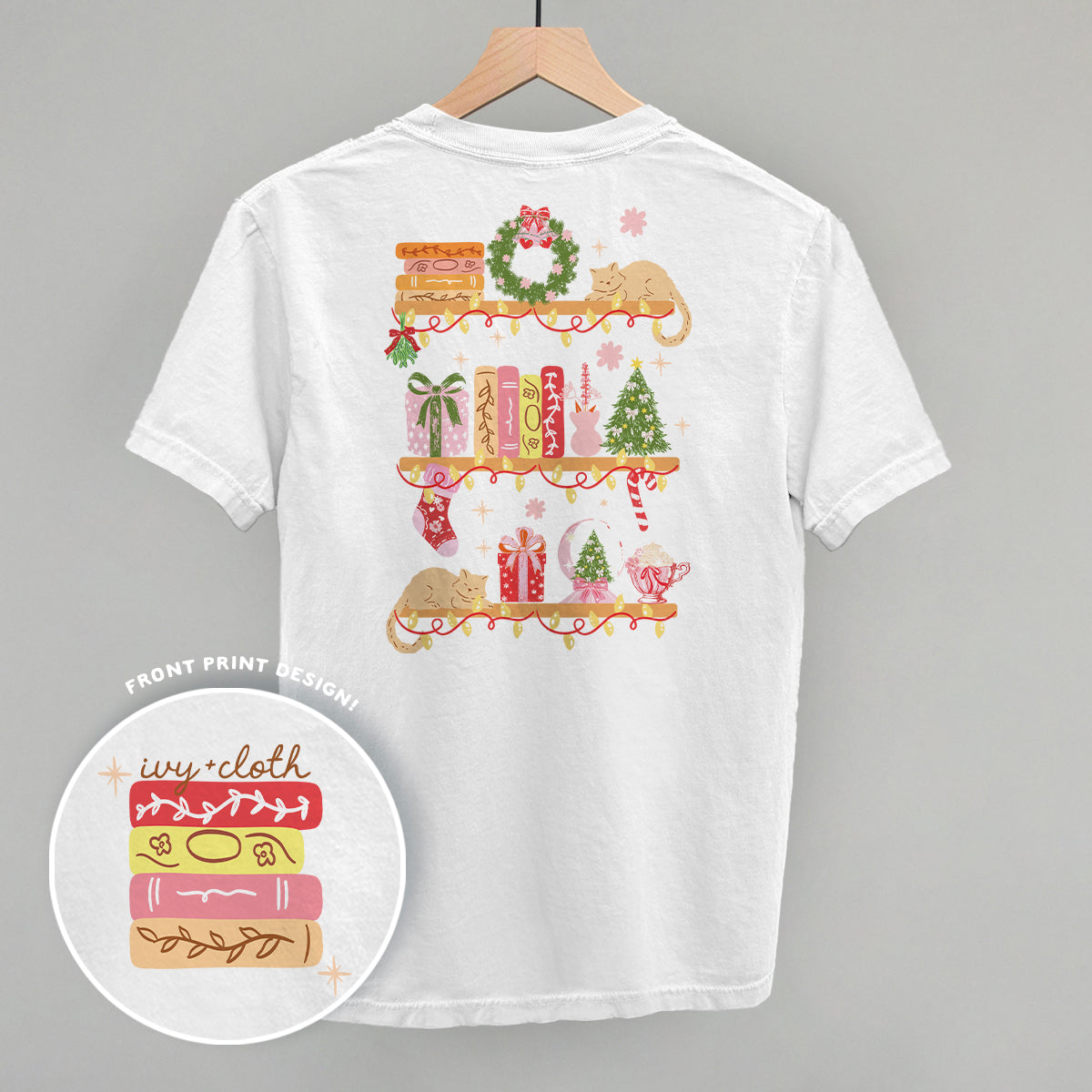 Holiday Bookshelf Doodles (Back Print)