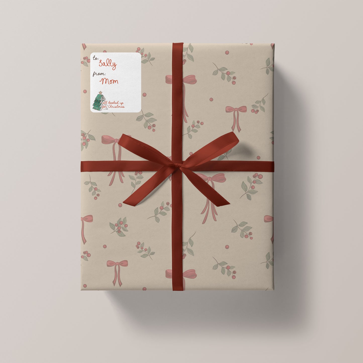 Merry Bookmas Holiday Tags (Sticker Sheet)
