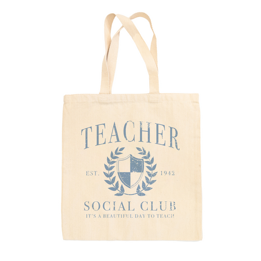 Teacher Social Club (Blue) Tote Bag