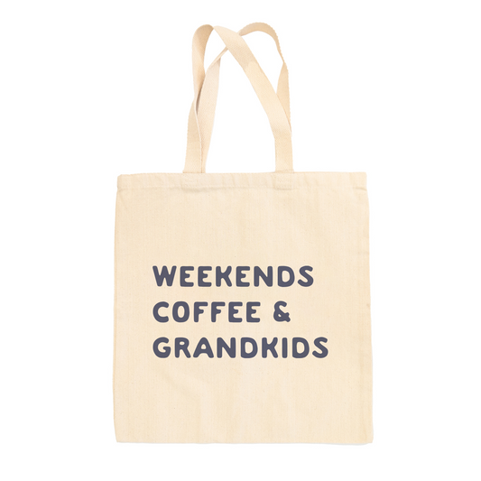 Weekends Coffee Grandkids Tote Bag