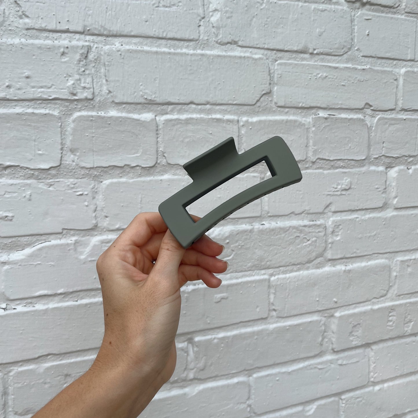 Sage Rectangles Claw Clip