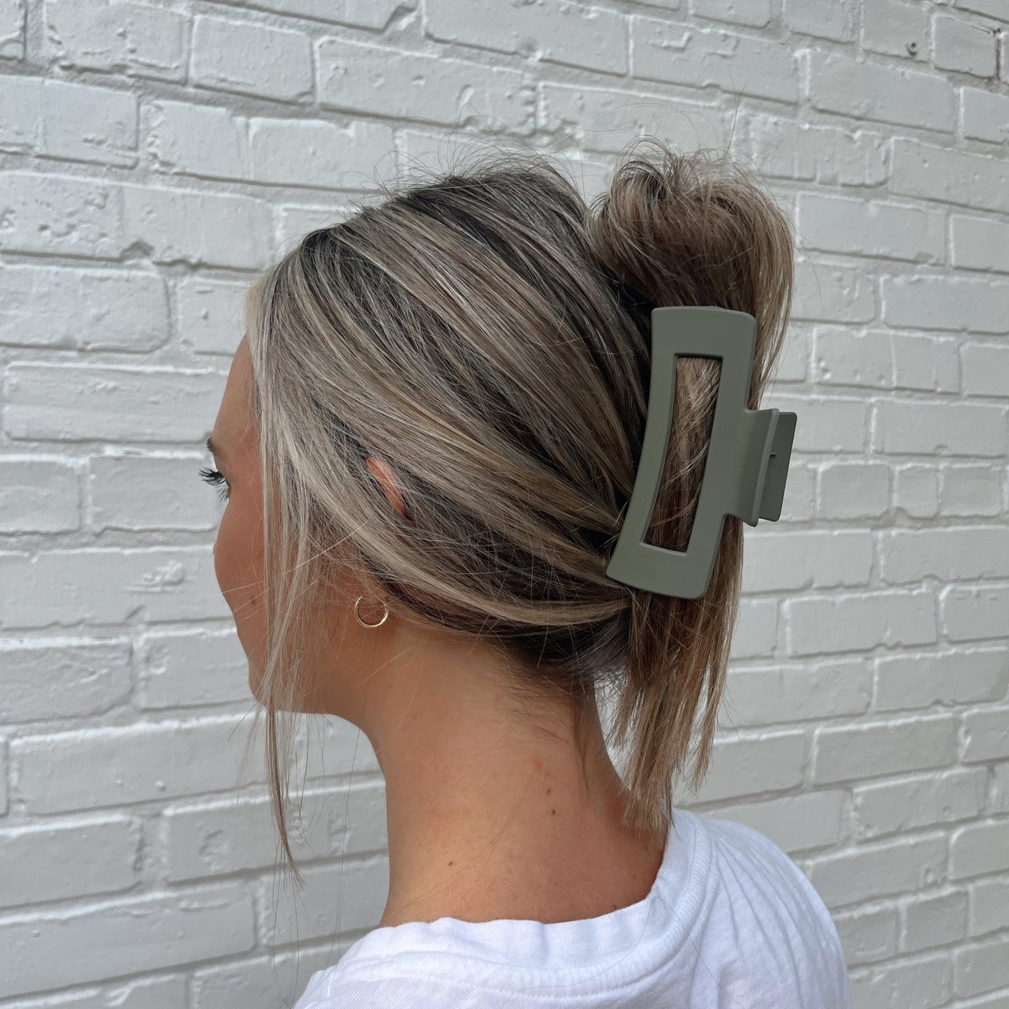 Sage Rectangles Claw Clip