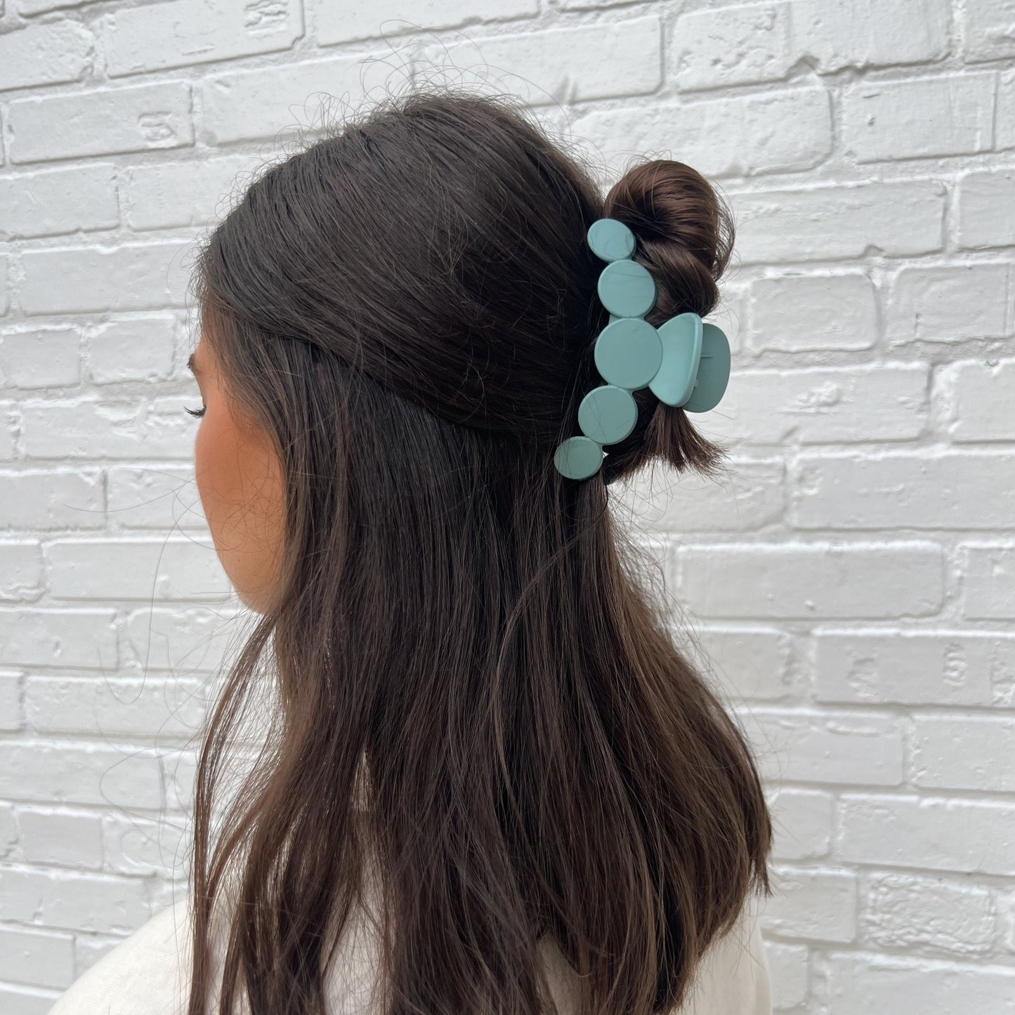 Sky Blue Circles Claw Clip