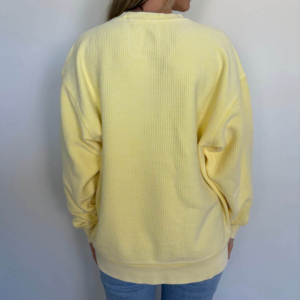 Butter Yellow Oversized Corded Crew