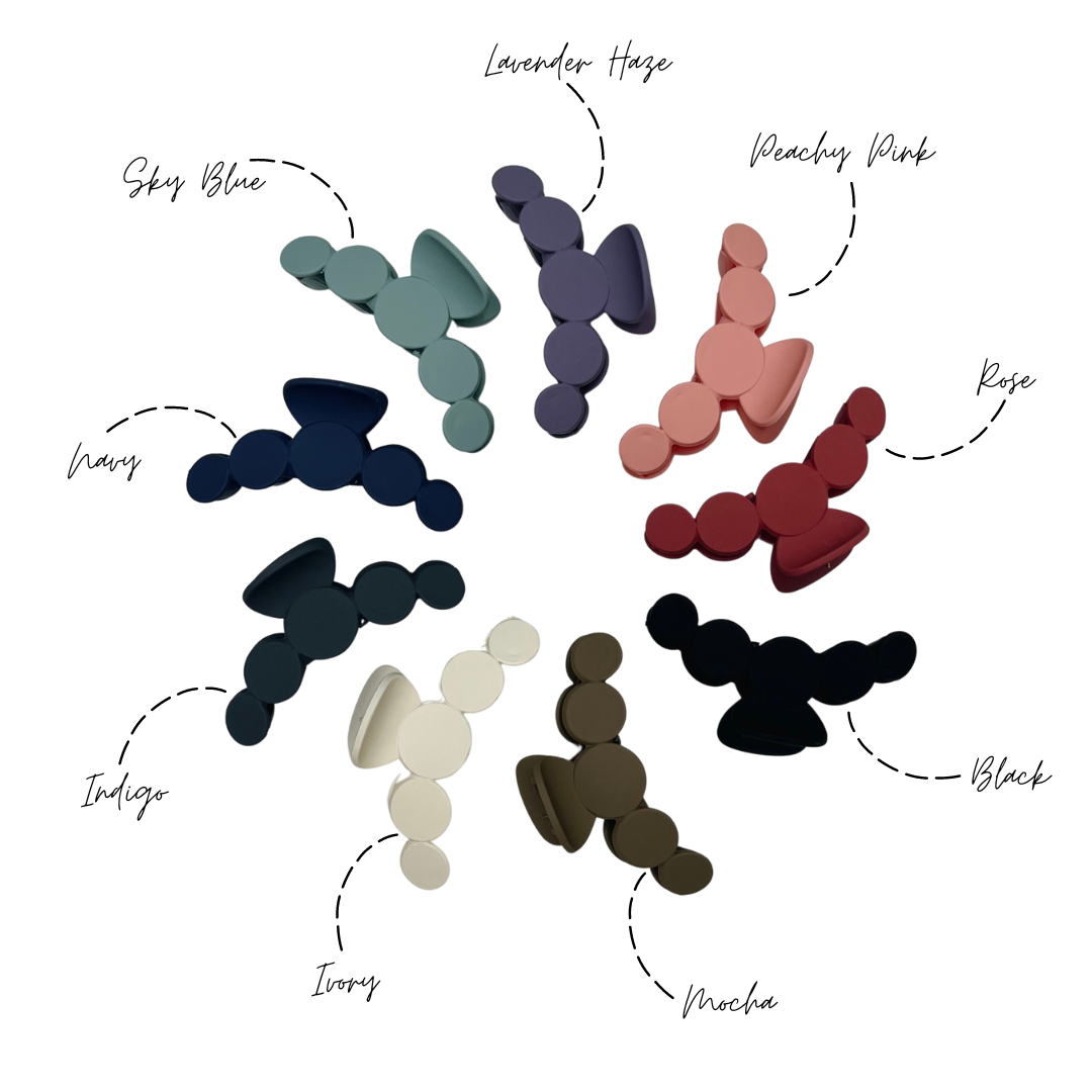 Sky Blue Circles Claw Clip