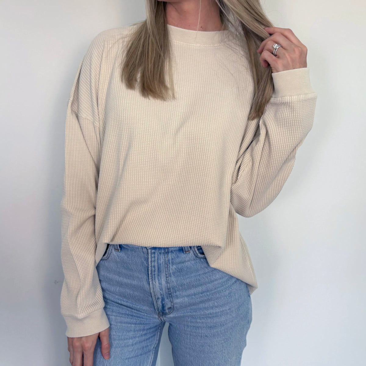 Tapioca Relaxed Waffle Long Sleeve