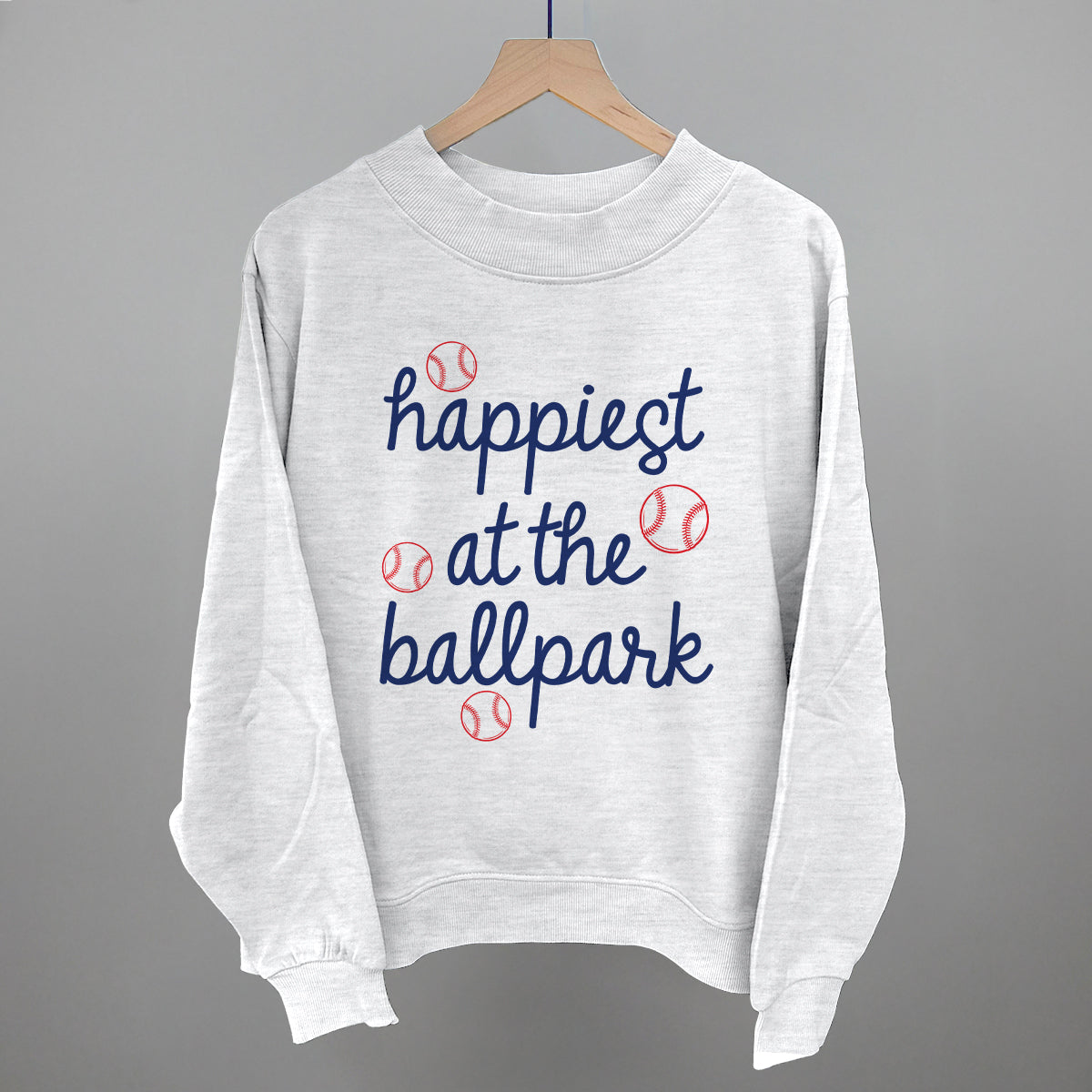 Happiest At The Ballpark Navy Script