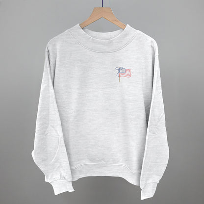 American Flag With Bow (Left Chest)