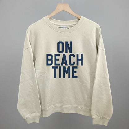 On Beach Time Block Letters