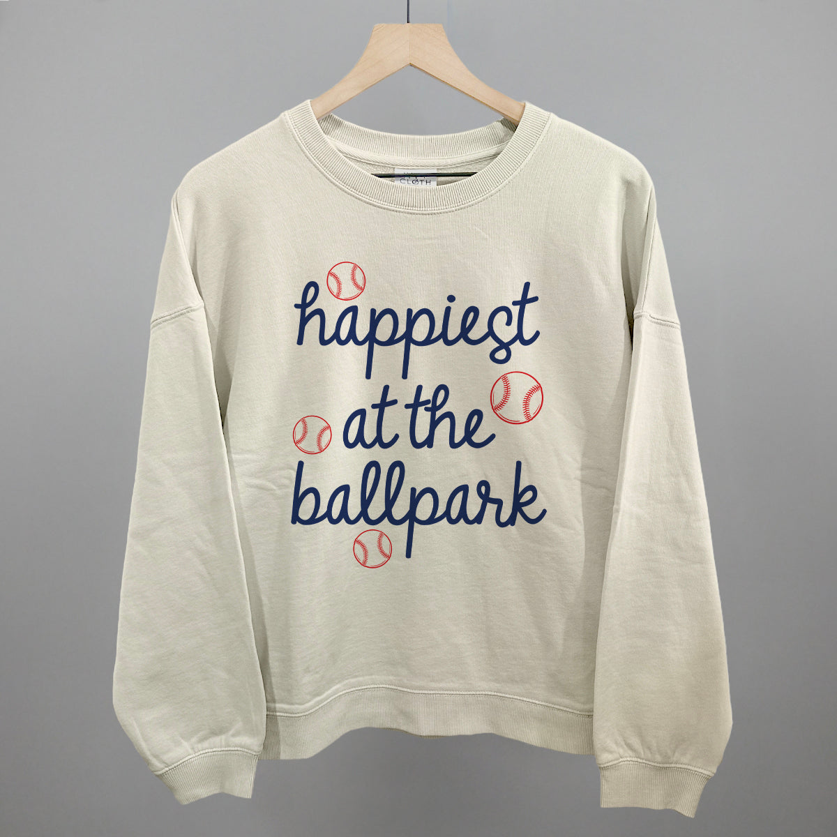 Happiest At The Ballpark Navy Script
