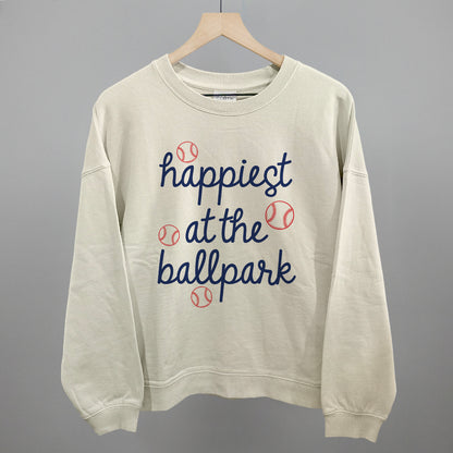 Happiest At The Ballpark Navy Script