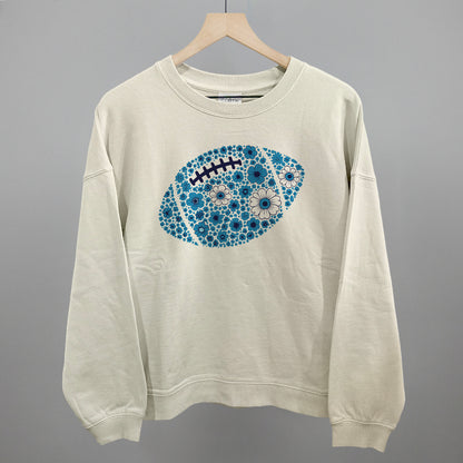 Floral Football Blue