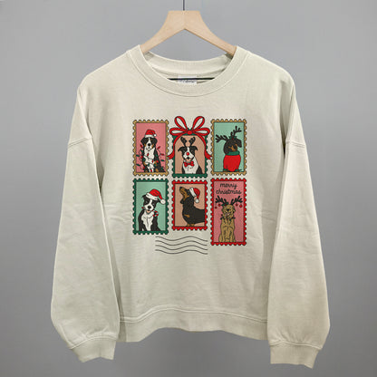 Dog Christmas Stamps Doodle