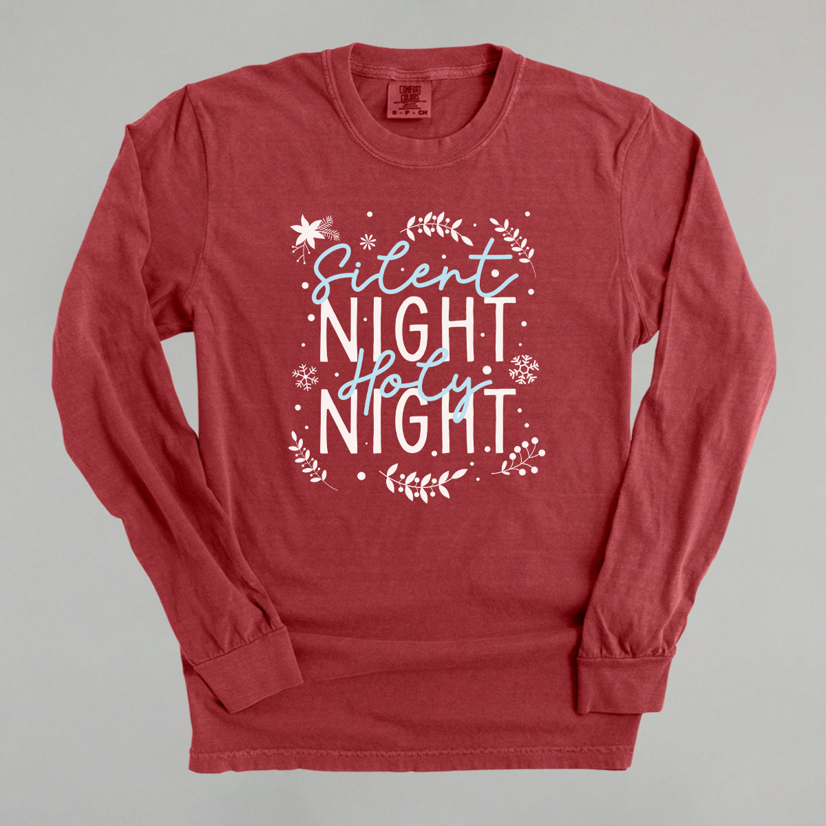 Silent Night Holy Night Blue & White Doodles