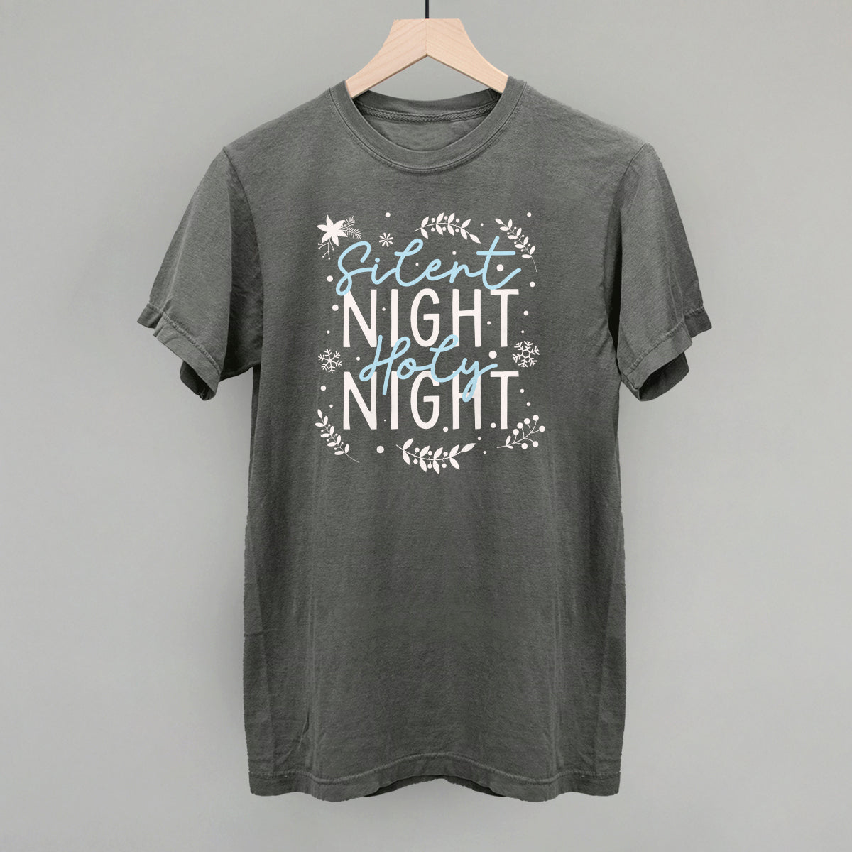 Silent Night Holy Night Blue & White Doodles