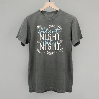 Silent Night Holy Night Blue & White Doodles