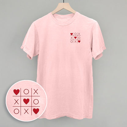 Tic Tac Toe Red Hearts (Left Chest)