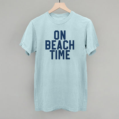 On Beach Time Block Letters