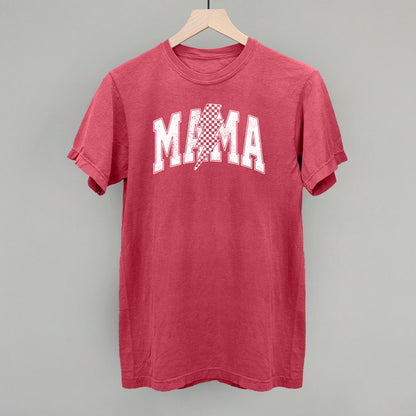 Mama Checkered Lightning Bolt Distressed