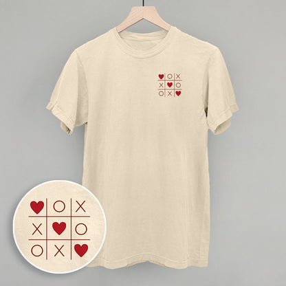 Tic Tac Toe Red Hearts (Left Chest)