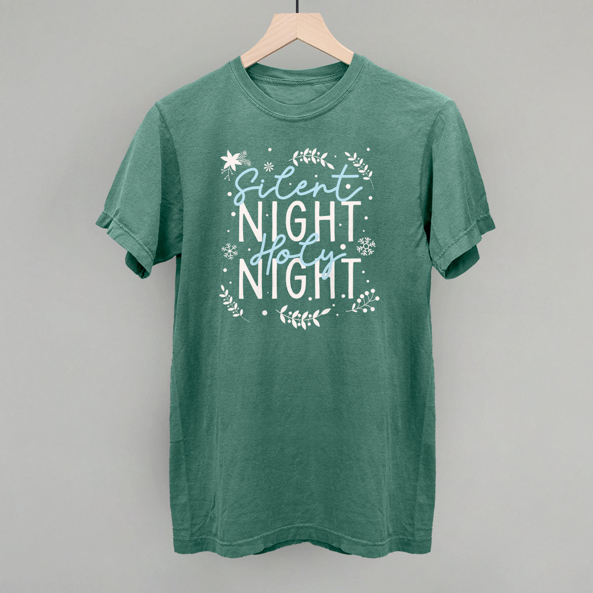 Silent Night Holy Night Blue & White Doodles
