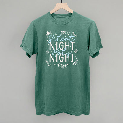 Silent Night Holy Night Blue & White Doodles