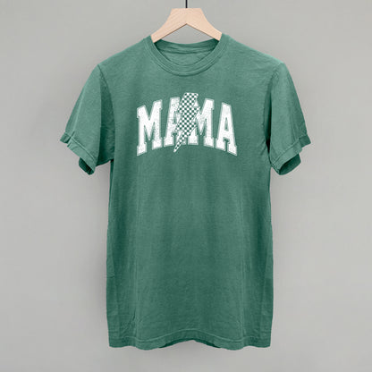 Mama Checkered Lightning Bolt Distressed