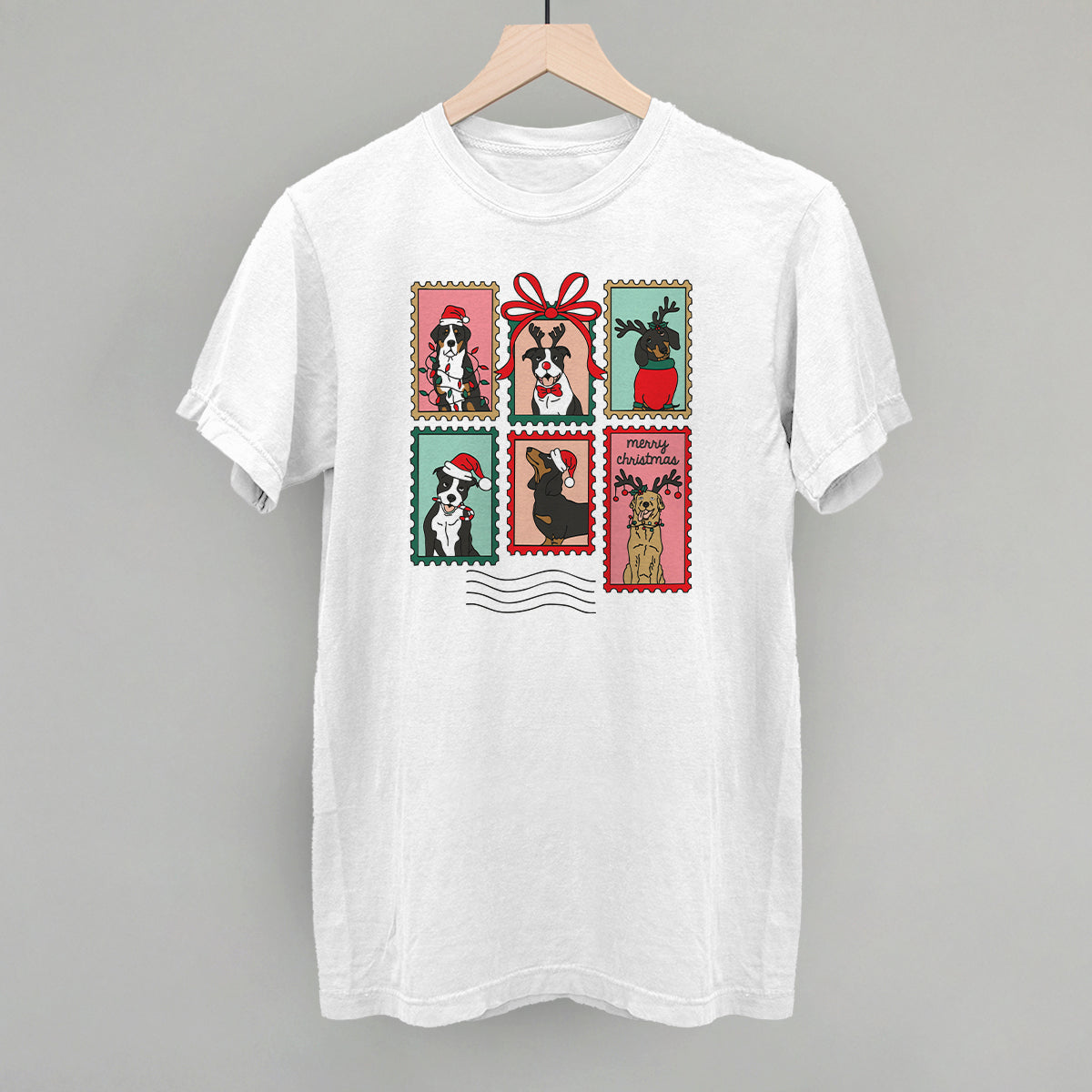 Dog Christmas Stamps Doodle