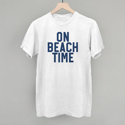 On Beach Time Block Letters
