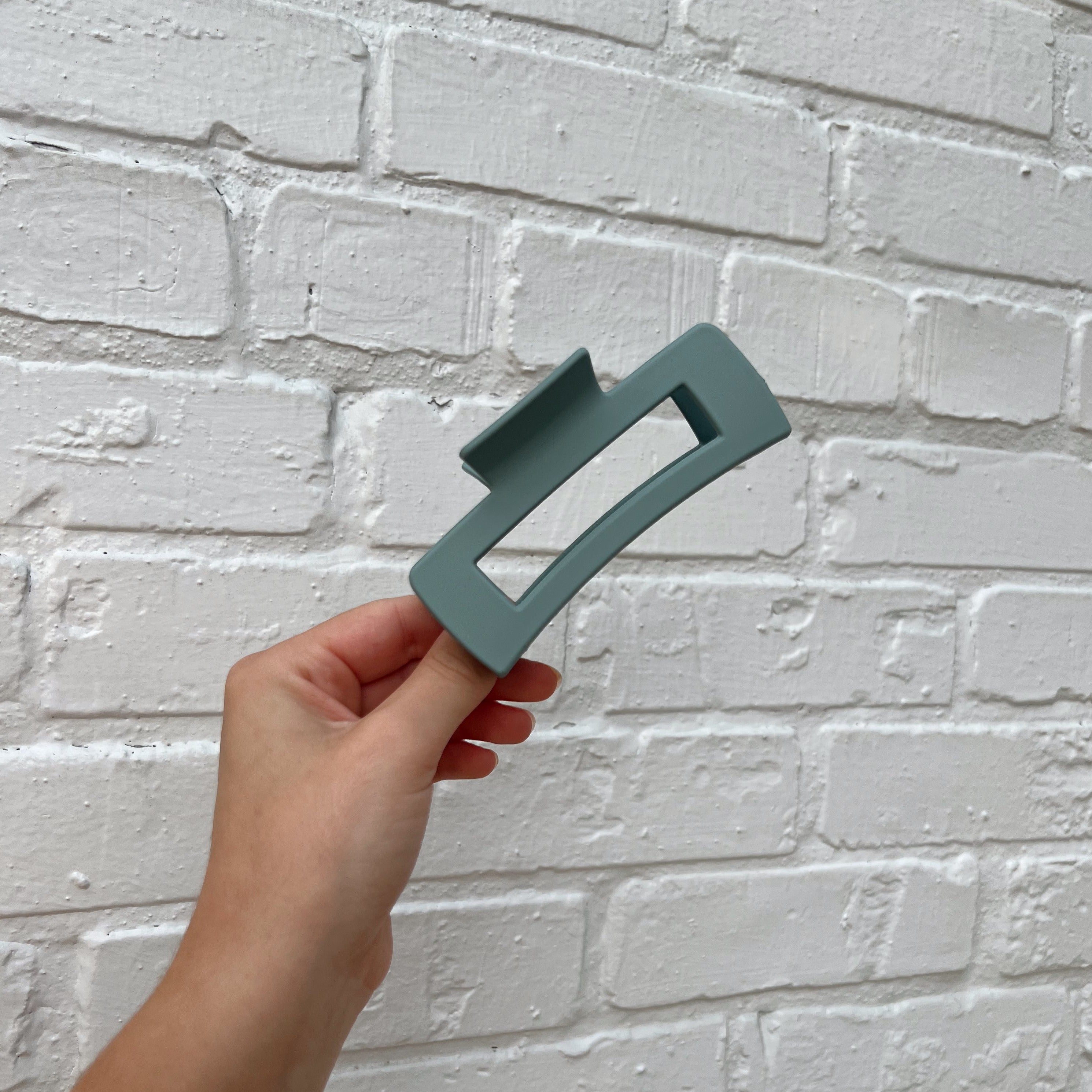 Fog Blue Rectangles Claw Clip