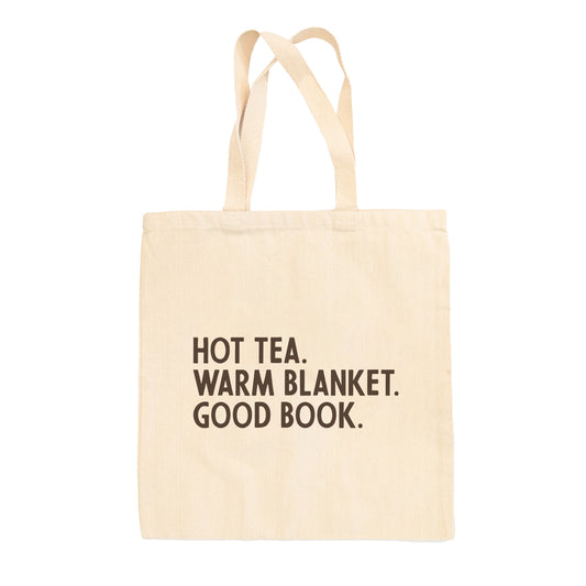 Hot Tea Warm Blanket Good Book (Tote Bag)