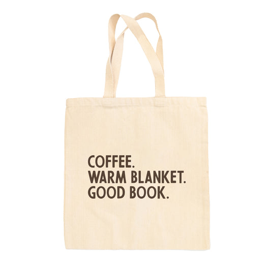 Coffee Warm Blanket Good Book (Tote Bag)