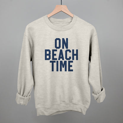 On Beach Time Block Letters