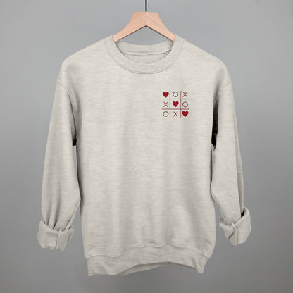 Tic Tac Toe Red Hearts (Left Chest)