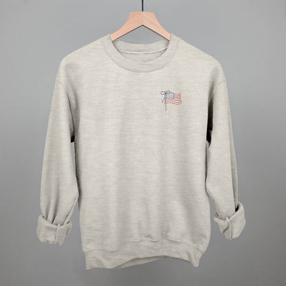 American Flag With Bow (Left Chest)