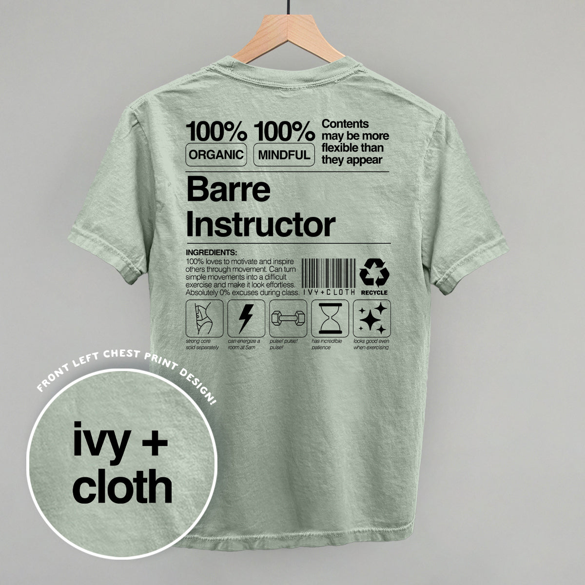 Barre Instructor Nutrition Facts (Back Print)