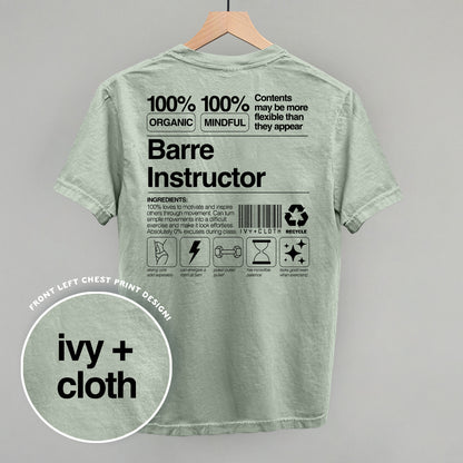 Barre Instructor Nutrition Facts (Back Print)
