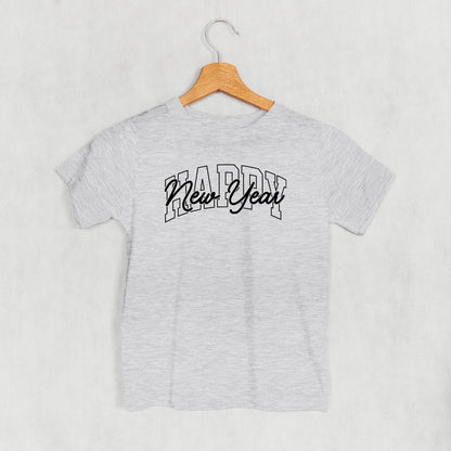 Happy New Year Black Arch + Script (Kids)