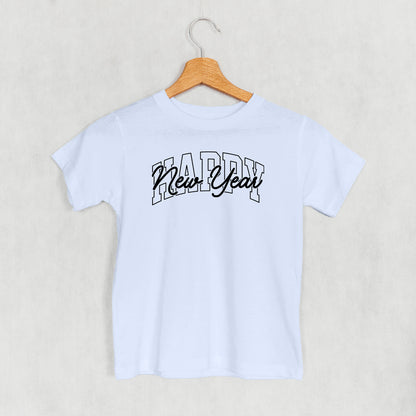 Happy New Year Black Arch + Script (Kids)