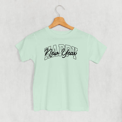 Happy New Year Black Arch + Script (Kids)