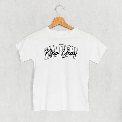 Happy New Year Black Arch + Script (Kids)