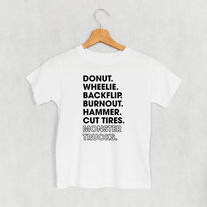 Monster Truck Lingo List (Kids)