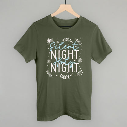 Silent Night Holy Night Blue & White Doodles