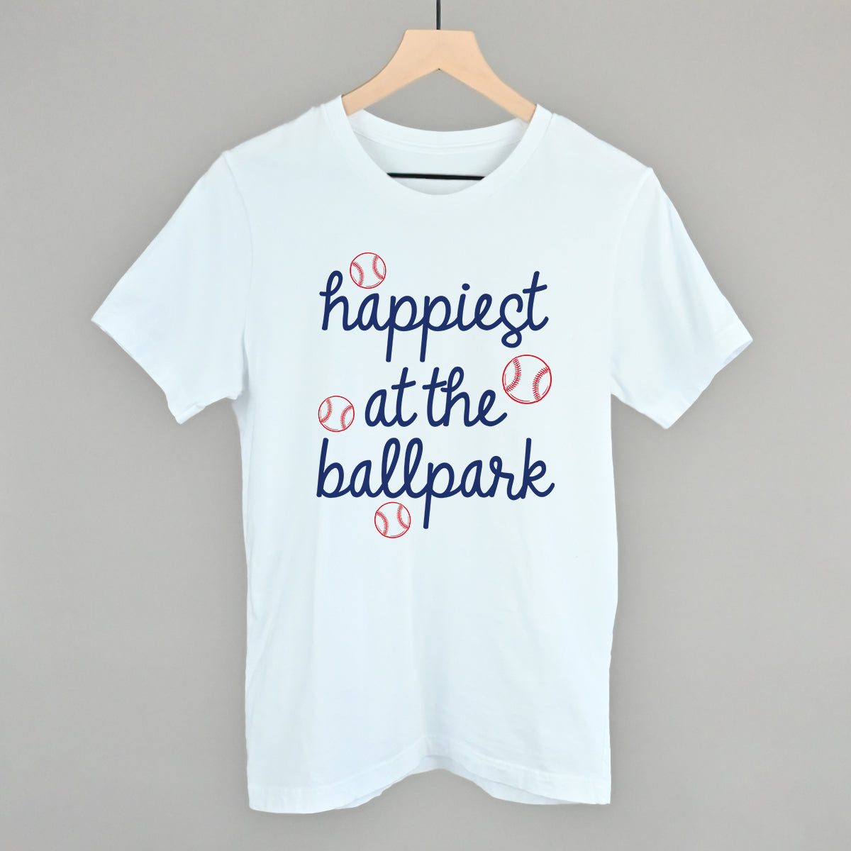 Happiest At The Ballpark Navy Script
