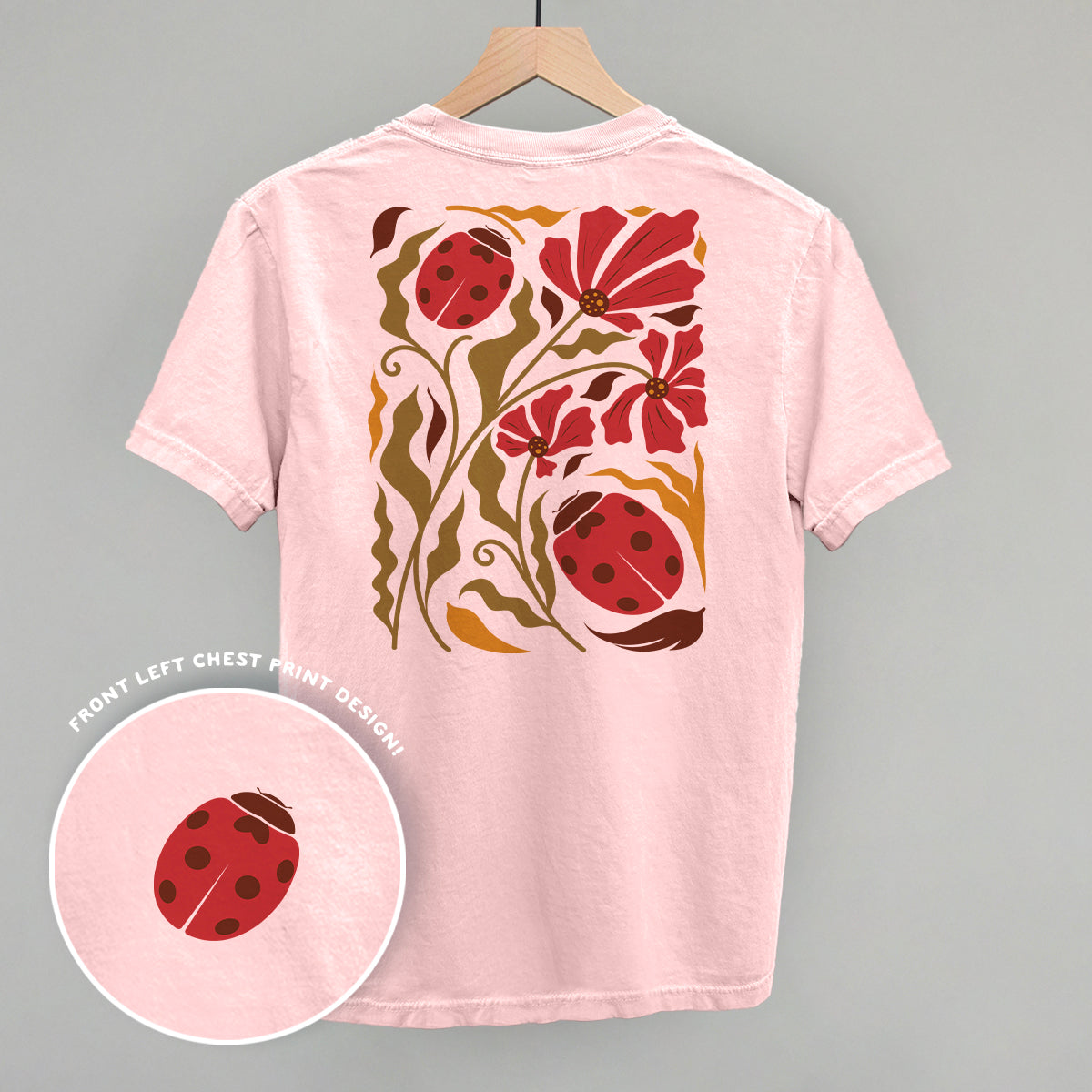 Ladybugs And Leaves (Back Print)